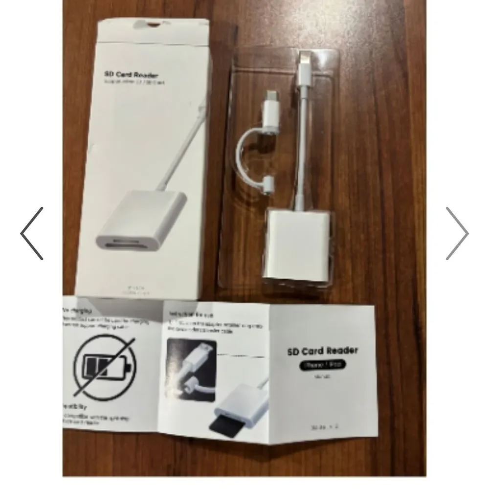 Bundle SD Iphon Ipad SD Card Reader Type C & White FireWire 800 Adapter Cable